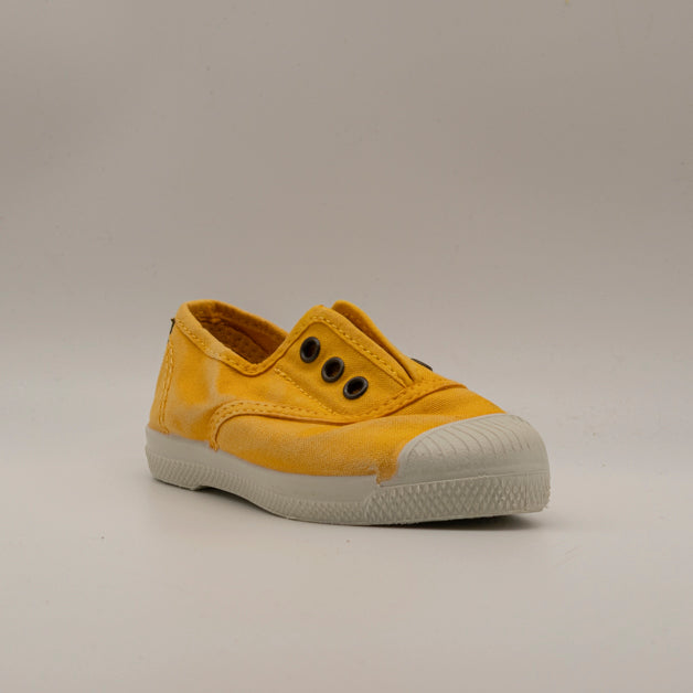 Natural World Old Grape 470E – sneaker bambino in cotone organico leggere e traspiranti - giallo golden - scarpe di qualità venduta a Milano da Pli-Pla