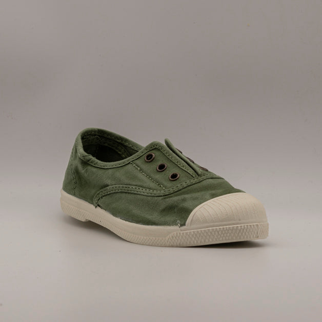 Natural World Old Grape 470E – sneaker bambino in cotone organico leggere e traspiranti - verde oliva - scarpe di qualità venduta a Milano da Pli-Pla