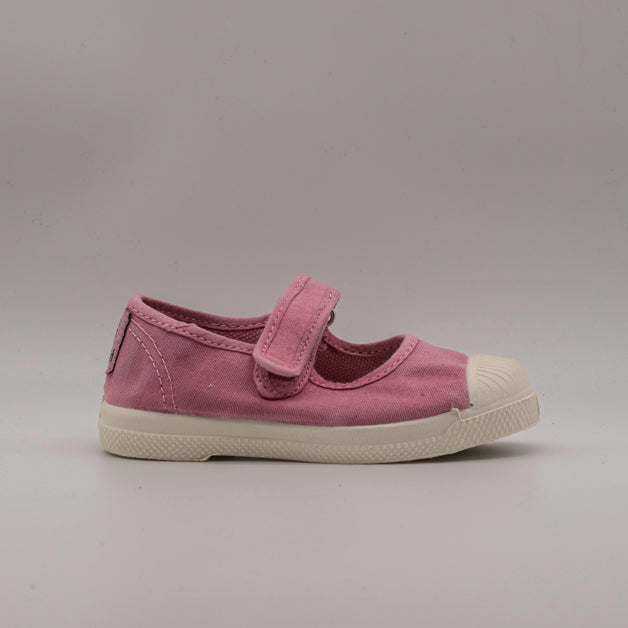 Natural World Old Cebosa 476E – sneaker bambina stile Mary Jane in cotone organico - rosa - scarpe di qualità venduta a Milano da Pli-Pla