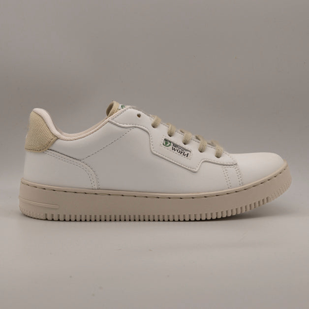 Natural World 8703 – sneaker vegane in ecopelle con plantare estraibile - bianco - scarpe di qualità venduta a Milano da Pli-Pla