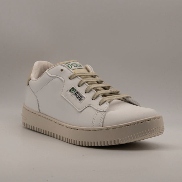 Natural World 8703 – sneaker vegane in ecopelle con plantare estraibile - bianco - scarpe di qualità venduta a Milano da Pli-Pla