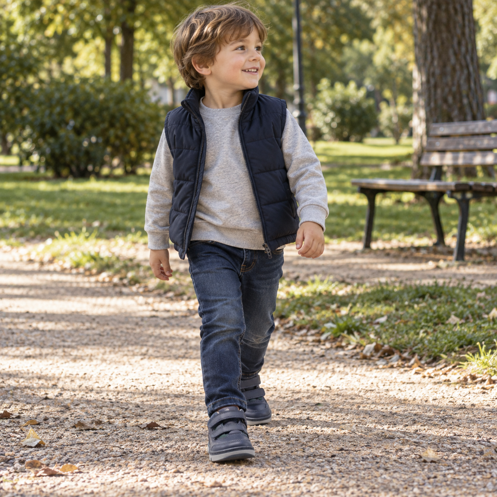 Primigi 2405044 – Sneakers bambino in pelle con doppio velcro - blu