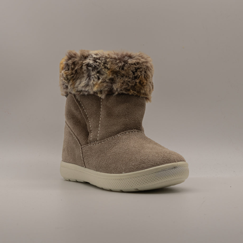 Primigi 4850611 – Stivaletti bambino in camoscio con pelo e velcro - grigio marmotta