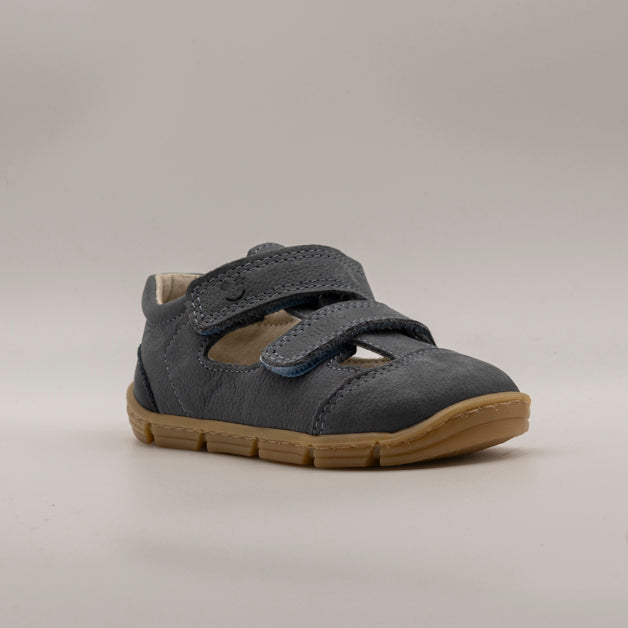 Primigi 14042 – Scarpe barefoot bambino in pelle con doppio velcro blu avio - scarpe di qualità venduta a Milano da Pli-Pla