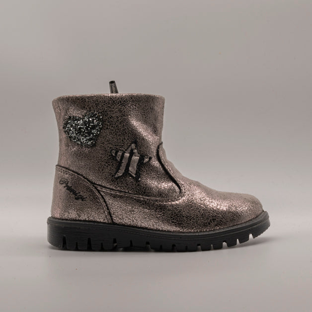 Primigi 2860011 – Stivaletti bambina grigio metallizzato con zip laterale - scarpe di qualità venduta a Milano da Pli-Pla