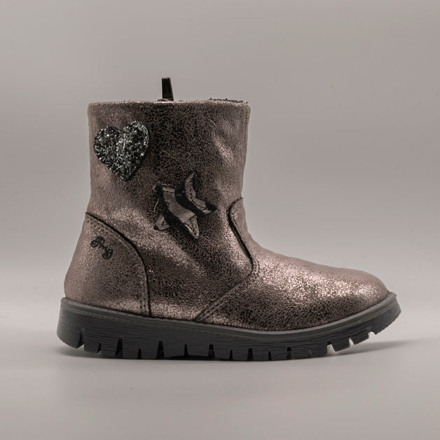 Primigi 2873100 – Stivaletti bambina grigio metallizzato con zip laterale - scarpe di qualità venduta a Milano da Pli-Pla