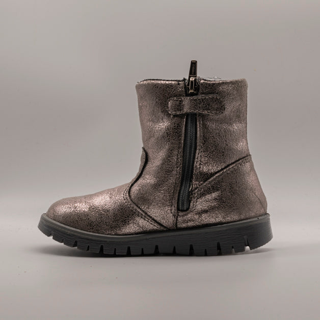 Primigi 2873100 – Stivaletti bambina grigio metallizzato con zip laterale - scarpe di qualità venduta a Milano da Pli-Pla