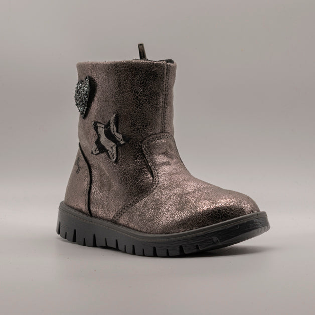 Primigi 2873100 – Stivaletti bambina grigio metallizzato con zip laterale - scarpe di qualità venduta a Milano da Pli-Pla