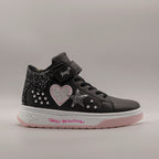 Primigi 6972422 – Sneakers bambina nere con velcro e cuori nero - scarpe di qualità venduta a Milano da Pli-Pla