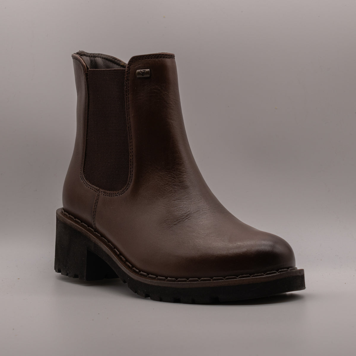 Valleverde 17121 – Tronchetti donna in pelle con tacco - marrone - scarpe di qualità venduta a Milano da Pli-Pla