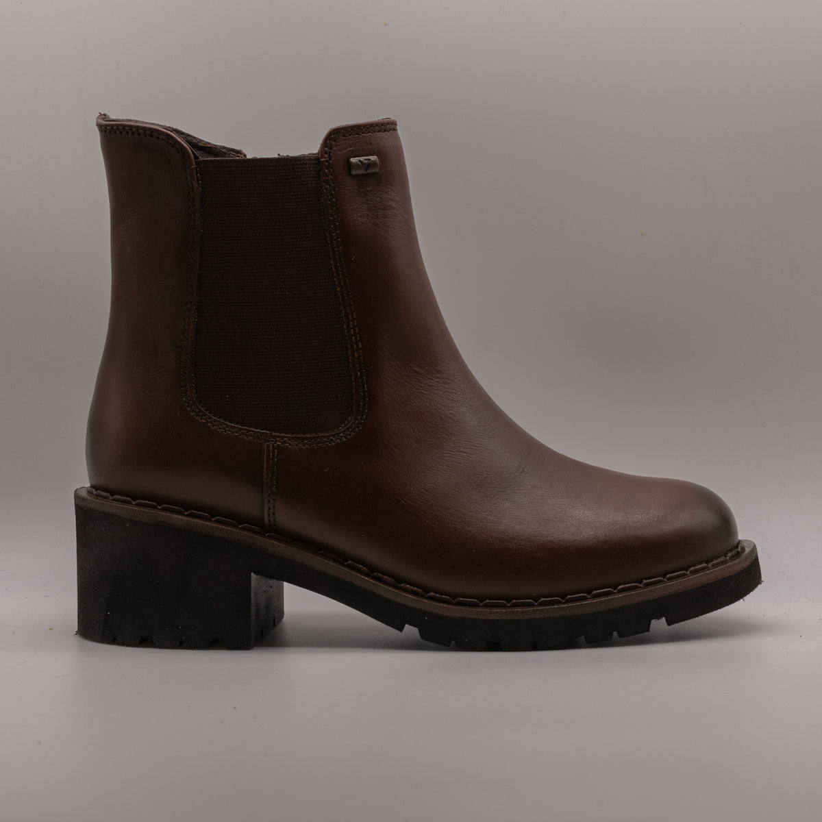 Valleverde 17121 – Tronchetti donna in pelle con tacco - marrone - scarpe di qualità venduta a Milano da Pli-Pla