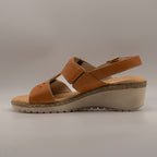 Valleverde 16084 – sandalo in pelle con zeppa e doppia regolazione comfort - brandy - scarpe di qualità venduta a Milano da Pli-Pla