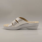 Valleverde 25306B – sandalo con zeppa in ecopelle e fascia regolabile - argento - scarpe di qualità venduta a Milano da Pli-Pla