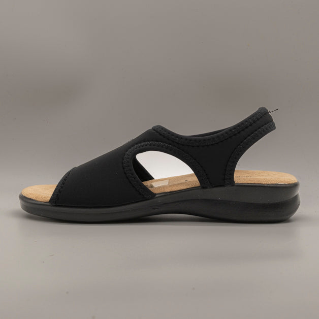 Valleverde 25322 – sandalo in lycra elasticizzata leggero e traspirante - nero - scarpe di qualità venduta a Milano da Pli-Pla