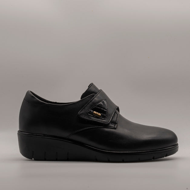 Valleverde scarpa donna pelle con velcro 36451 nero - scarpe di qualità venduta a Milano da Pli-Pla