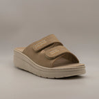 Valleverde 55600 – ciabatta con plantare estraibile e doppio velcro - beige - scarpe di qualità venduta a Milano da Pli-Pla