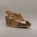 Valleverde 60032 – sandalo in pelle con zeppa in sughero e fascia frontale - scarpe di qualità venduta a Milano da Pli-Pla