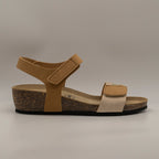 Valleverde VG318LAT – sandalo donna con zeppa e doppio velcro comfort - cuoio - scarpe di qualità venduta a Milano da Pli-Pla