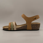 Valleverde VG318LAT – sandalo donna con zeppa e doppio velcro comfort - cuoio - scarpe di qualità venduta a Milano da Pli-Pla