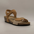 Valleverde VG318LAT – sandalo donna con zeppa e doppio velcro comfort - cuoio - scarpe di qualità venduta a Milano da Pli-Pla