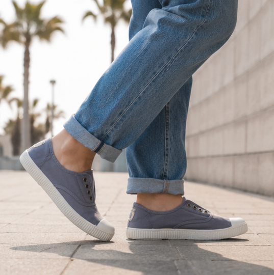 Victoria 106623 – Sneakers donna in tela sostenibile con elastico - blu Azul - scarpe di qualità venduta a Milano da Pli-Pla