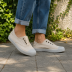 Victoria 106623 – Sneakers donna in tela sostenibile con elastico - beige cotton - scarpe di qualità venduta a Milano da Pli-Pla