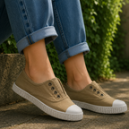 Victoria 106623 – Sneakers donna in tela sostenibile con elastico - marrone Laurel - scarpe di qualità venduta a Milano da Pli-Pla