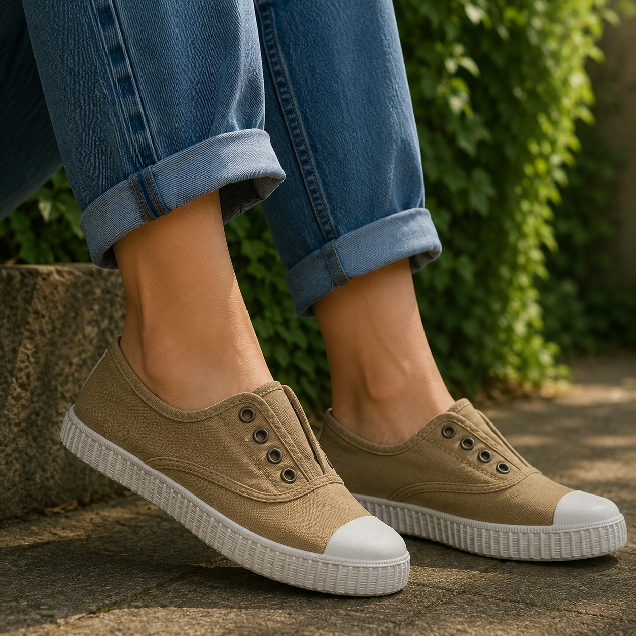 Victoria 106623 – Sneakers donna in tela sostenibile con elastico - marrone Laurel - scarpe di qualità venduta a Milano da Pli-Pla