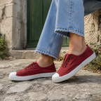 Victoria 106623 – Sneakers donna in tela sostenibile con elastico - rosso - scarpe di qualità venduta a Milano da Pli-Pla