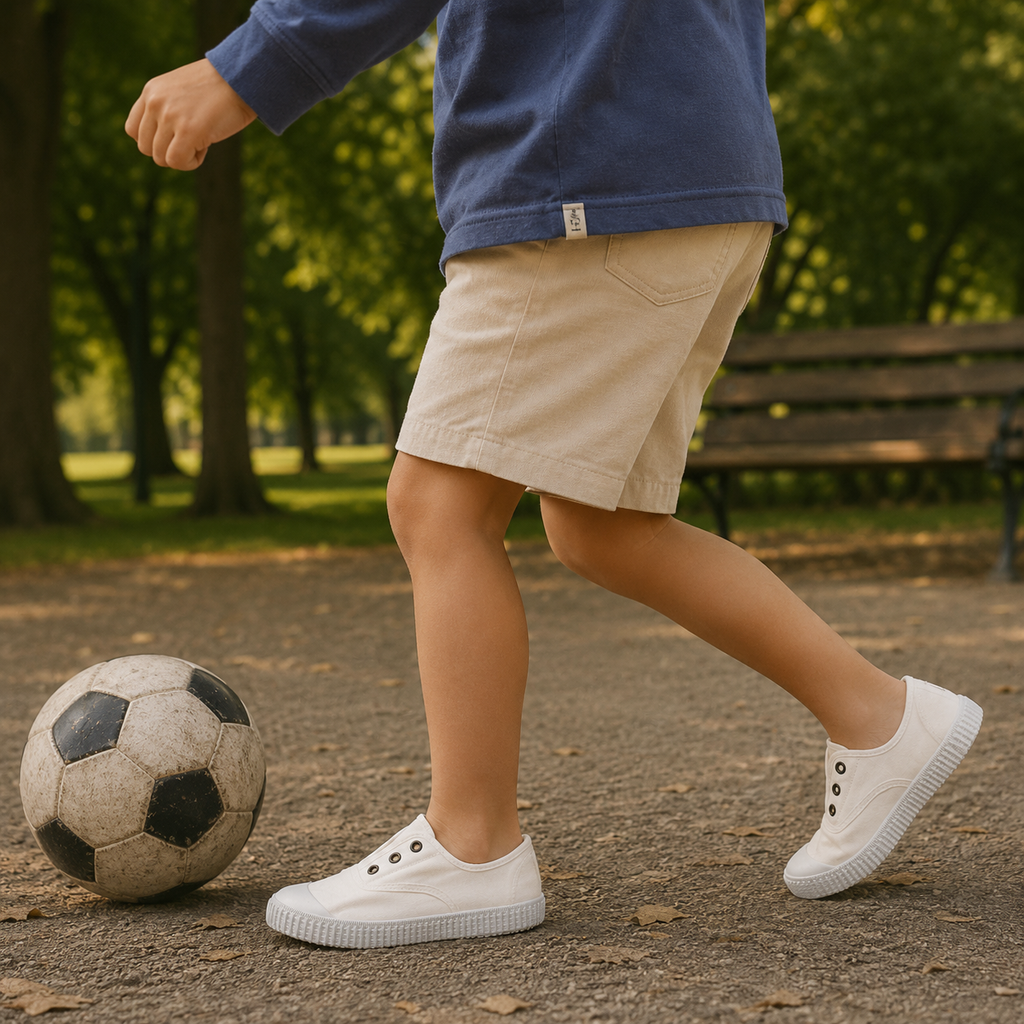 Victoria 106627 – Sneakers bambino in tela sostenibile con elastico - bianco - scarpe di qualità venduta a Milano da Pli-Pla