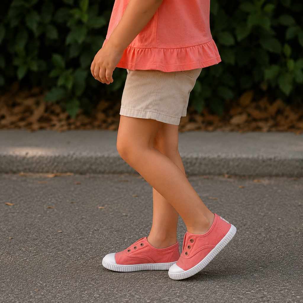 Victoria 106627 – Sneakers bambino in tela sostenibile con elastico - rosa frambuesa - scarpe di qualità venduta a Milano da Pli-Pla