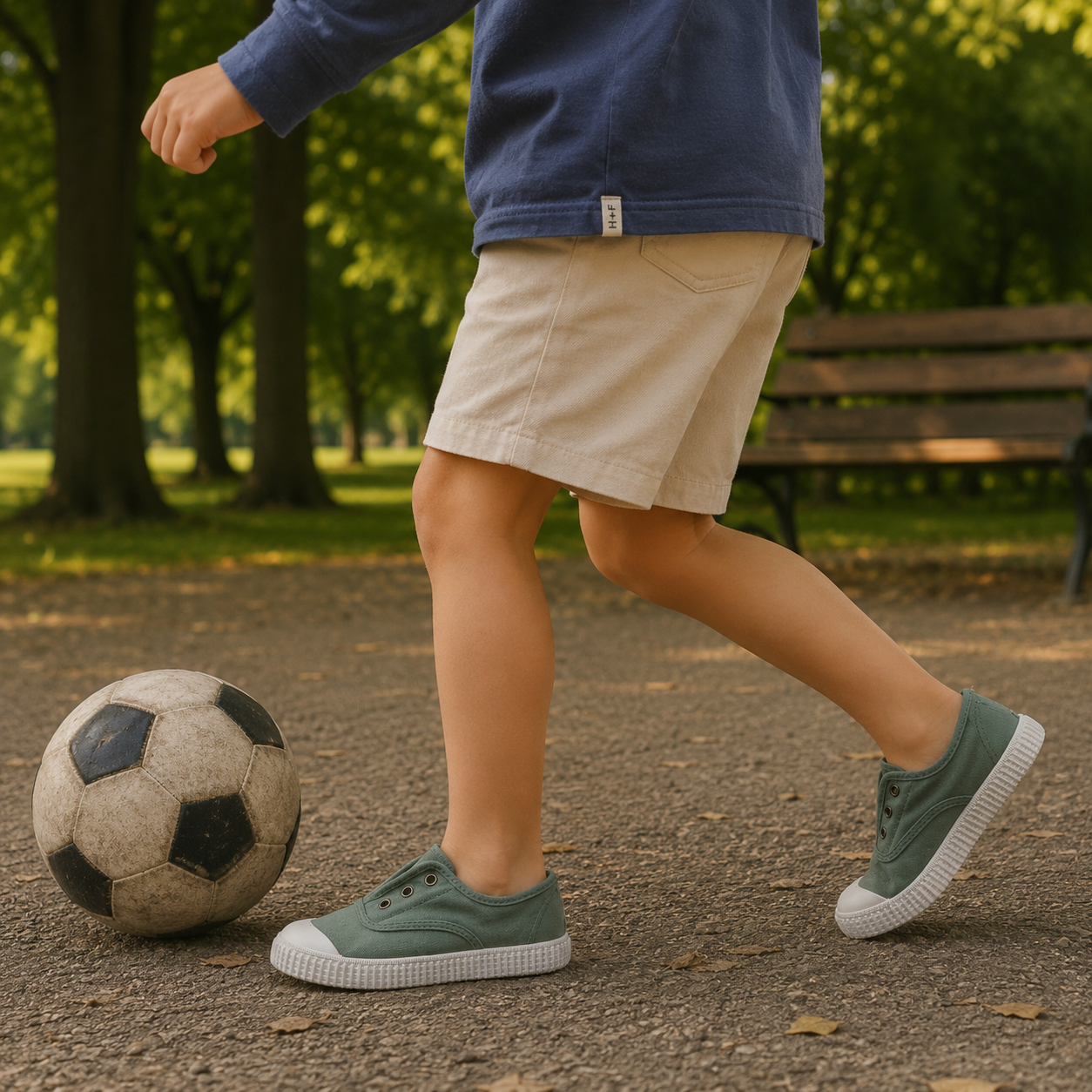 Victoria 106627 – Sneakers bambino in tela sostenibile con elastico - verde jade - scarpe di qualità venduta a Milano da Pli-Pla
