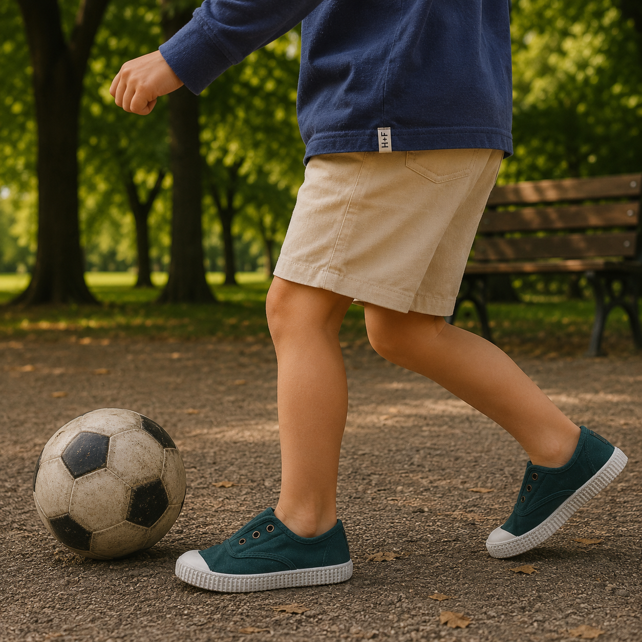 Victoria 106627 – Sneakers bambino in tela sostenibile con elastico - verde lago - scarpe di qualità venduta a Milano da Pli-Pla