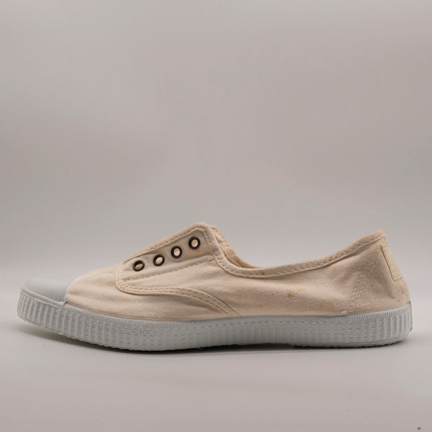 Victoria 106623 – Sneakers donna in tela sostenibile con elastico - beige cotton - scarpe di qualità venduta a Milano da Pli-Pla