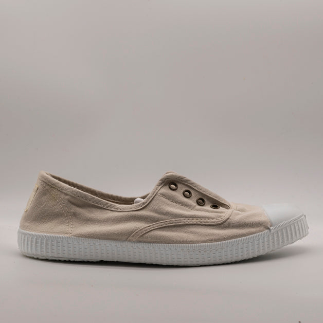 Victoria 106623 – Sneakers donna in tela sostenibile con elastico - beige hielo - scarpe di qualità venduta a Milano da Pli-Pla