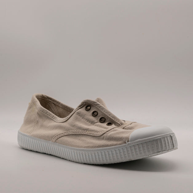 Victoria 106623 – Sneakers donna in tela sostenibile con elastico - beige hielo - scarpe di qualità venduta a Milano da Pli-Pla