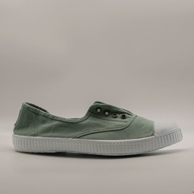 Victoria 106623 – Sneakers donna in tela sostenibile con elastico - verde jade - scarpe di qualità venduta a Milano da Pli-Pla