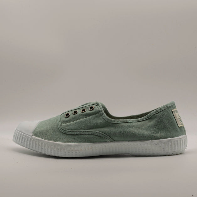 Victoria 106623 – Sneakers donna in tela sostenibile con elastico - verde jade - scarpe di qualità venduta a Milano da Pli-Pla