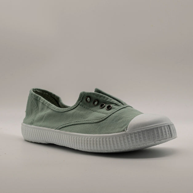 Victoria 106623 – Sneakers donna in tela sostenibile con elastico - verde jade - scarpe di qualità venduta a Milano da Pli-Pla