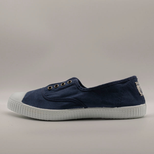 Victoria 106623 – Sneakers donna in tela sostenibile con elastico - blu marino - scarpe di qualità venduta a Milano da Pli-Pla
