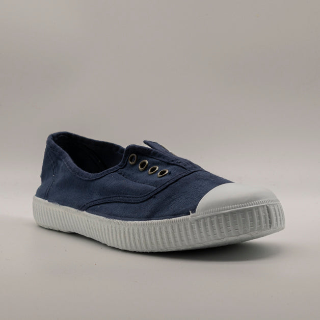 Victoria 106623 – Sneakers donna in tela sostenibile con elastico - blu marino - scarpe di qualità venduta a Milano da Pli-Pla