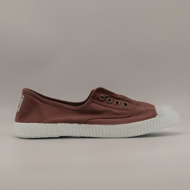 Victoria 106623 – Sneakers donna in tela sostenibile con elastico - marrone ciruela - scarpe di qualità venduta a Milano da Pli-Pla