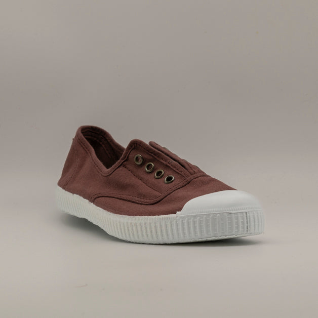 Victoria 106623 – Sneakers donna in tela sostenibile con elastico - marrone ciruela - scarpe di qualità venduta a Milano da Pli-Pla