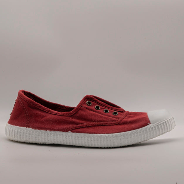 Victoria 106623 – Sneakers donna in tela sostenibile con elastico - rosso - scarpe di qualità venduta a Milano da Pli-Pla