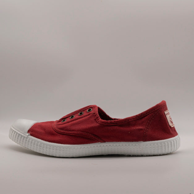 Victoria 106623 – Sneakers donna in tela sostenibile con elastico - rosso - scarpe di qualità venduta a Milano da Pli-Pla