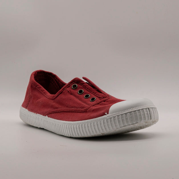 Victoria 106623 – Sneakers donna in tela sostenibile con elastico - rosso - scarpe di qualità venduta a Milano da Pli-Pla