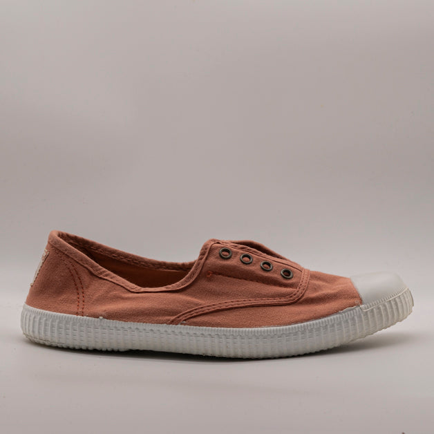Victoria 106623 – Sneakers donna in tela sostenibile con elastico - arancio teja - scarpe di qualità venduta a Milano da Pli-Pla