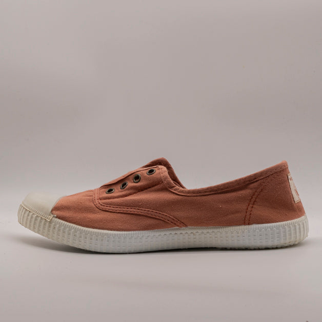 Victoria 106623 – Sneakers donna in tela sostenibile con elastico - arancio teja - scarpe di qualità venduta a Milano da Pli-Pla