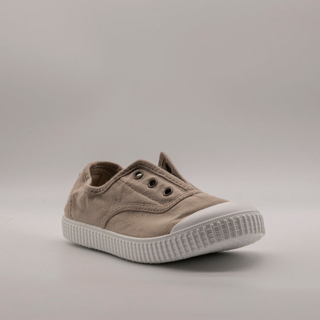 Victoria 106627 – Sneakers bambino in tela sostenibile con elastico - beige - scarpe di qualità venduta a Milano da Pli-Pla