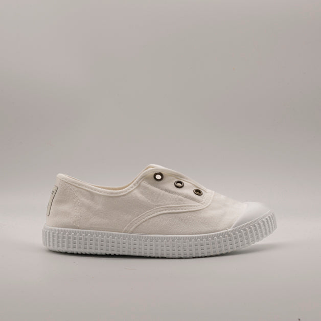 Victoria 106627 – Sneakers bambino in tela sostenibile con elastico - bianco - scarpe di qualità venduta a Milano da Pli-Pla